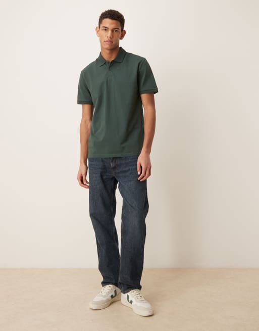 ASOS DESIGN – Essentials – Kakifärgad pikétröja i regular fit, 2 av 5