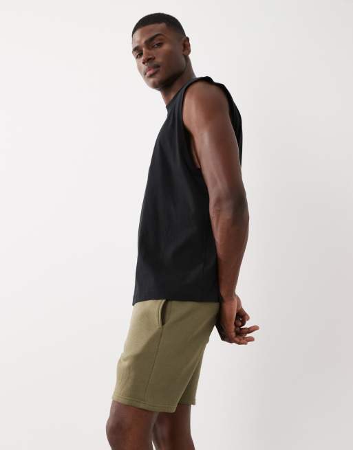 ASOS DESIGN – Essentials – Kakifärgade, halvlånga jersey-shorts med smal passform, 3 av 5