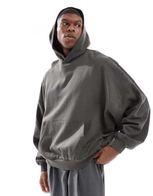 ASOS DESIGN - Essentials - Kakigrøn og ekstremt oversized hættetrøje