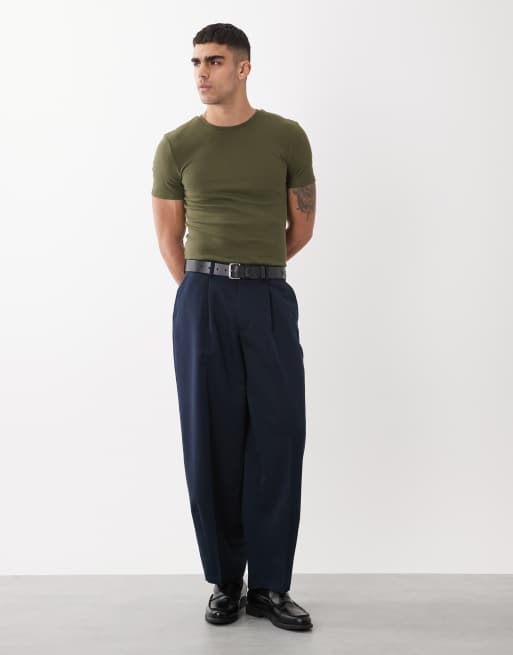 ASOS DESIGN – Essentials – Kakigrön, ribbad t-shirt i muscle fit, 2 av 5