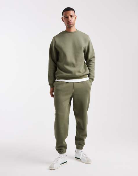 ASOS DESIGN – Essentials – Kakigröna, avsmalnande mjukisbyxor - view 1