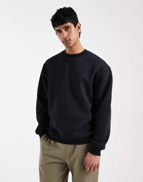 ASOS DESIGN – Essentials – Kastiges Sweatshirt in Schwarz mit lockerer Passform - view 1