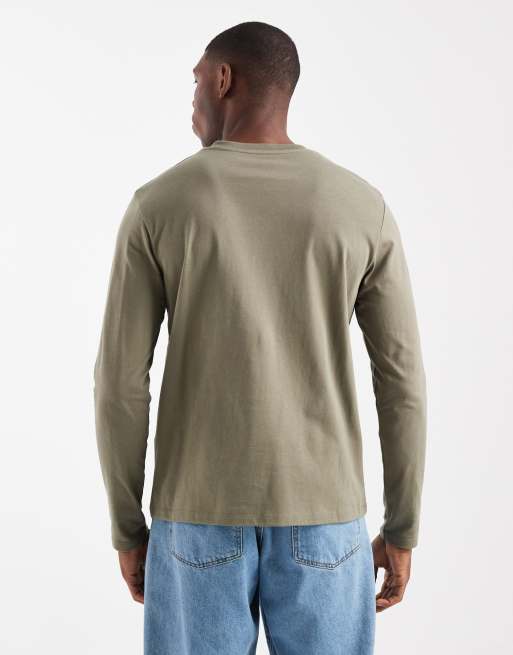 ASOS DESIGN - Essentials - Khaki langærmet T-shirt med rund hals, 3 af 5
