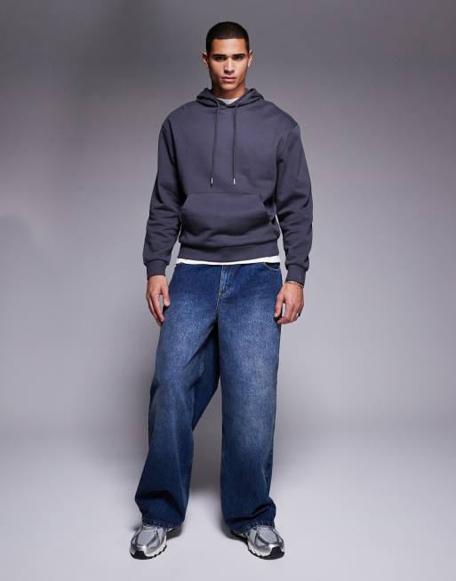 ASOS DESIGN - Essentials - Koksgrå hættetrøje med afslappet pasform , 4 af 4