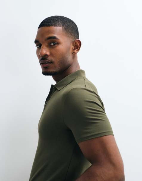 ASOS DESIGN – Essentials – Koszulka polo z piki w kolorze khaki o kroju podkreślającym sylwetkę - view 1