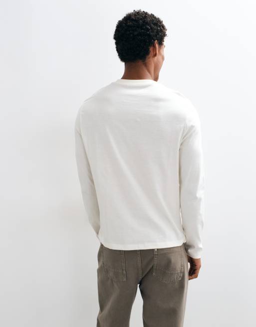 ASOS DESIGN Essentials långärmad t-shirt i krämfärg, 5 av 5