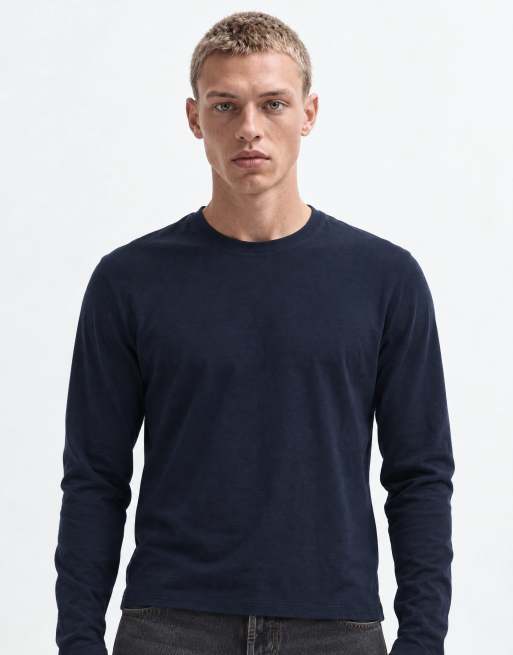 ASOS DESIGN Essentials langærmet T-shirt i marineblå, 10 af 10