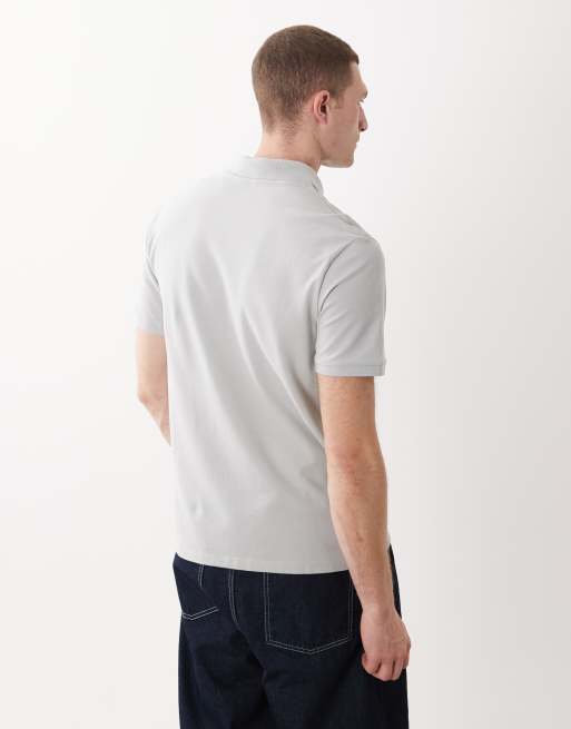 ASOS DESIGN – Essentials – Ljusbeige och grå pikétröjor i regular fit, 2-pack, 5 av 5