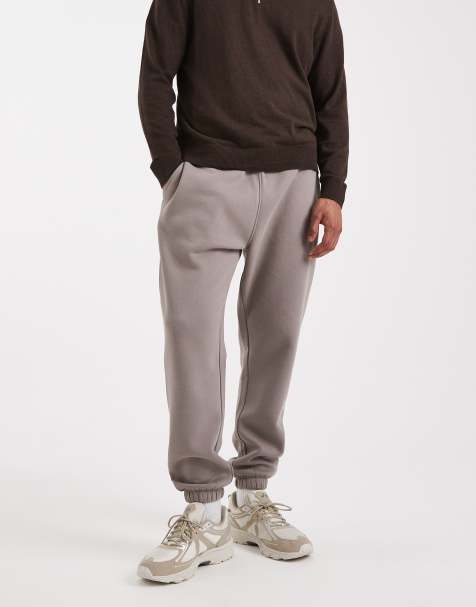 ASOS DESIGN – Essentials – Ljusbruna, avsmalnande mjukisbyxor - view 1