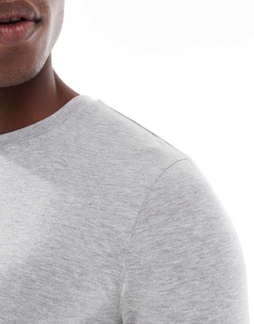 ASOS DESIGN – Essentials – Ljusgrå t-shirt i muscle fit med långa ärmar  , 5 av 5