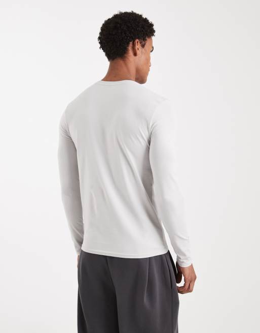 ASOS DESIGN – Essentials – Ljusgrå t-shirt i muscle fit med långa ärmar, 3 av 5