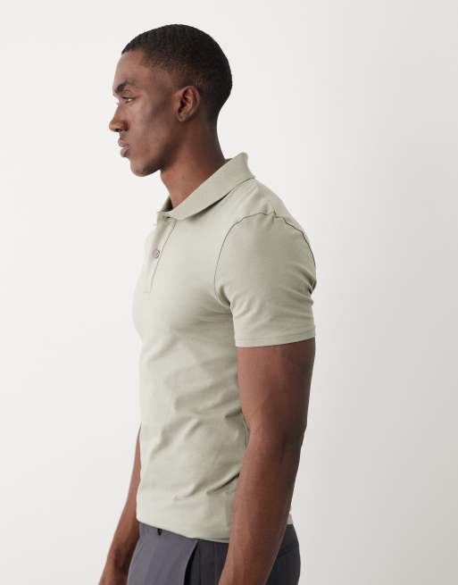 ASOS DESIGN – Essentials – Ljusgrön pikétröja i muscle fit, 5 av 5