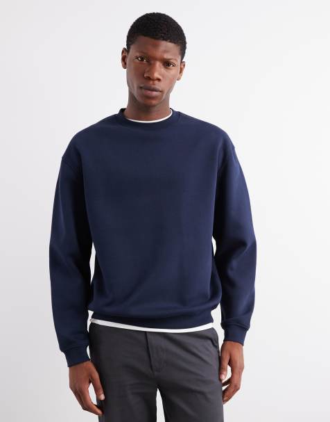 ASOS DESIGN – Essentials – Locker geschnittenes Sweatshirt in Marineblau - view 1