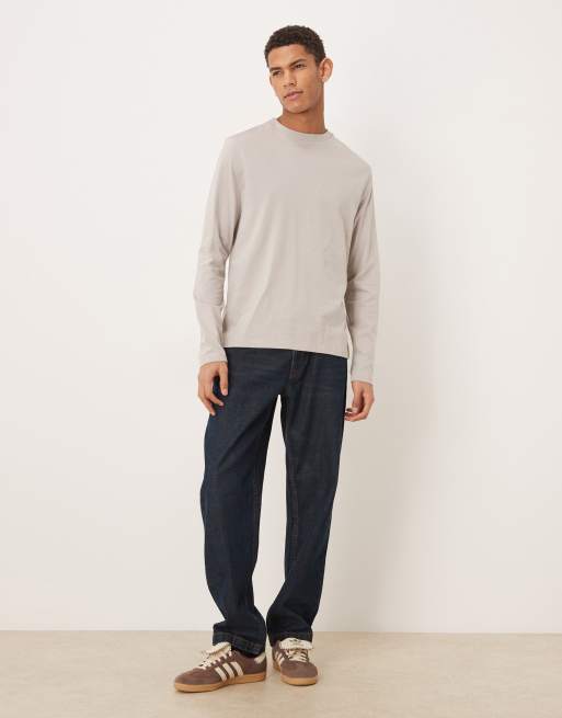 ASOS DESIGN Essentials long sleeve regular fit T-shirt in gray, 2 of 5