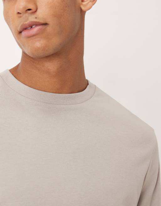 ASOS DESIGN Essentials long sleeve regular fit T-shirt in gray, 3 of 5