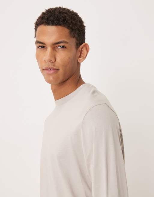ASOS DESIGN Essentials long sleeve regular fit T-shirt in gray, 5 of 5