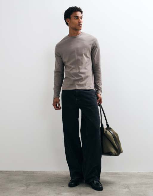 ASOS DESIGN Essentials long sleeve t-shirt in grey , 2 of 9