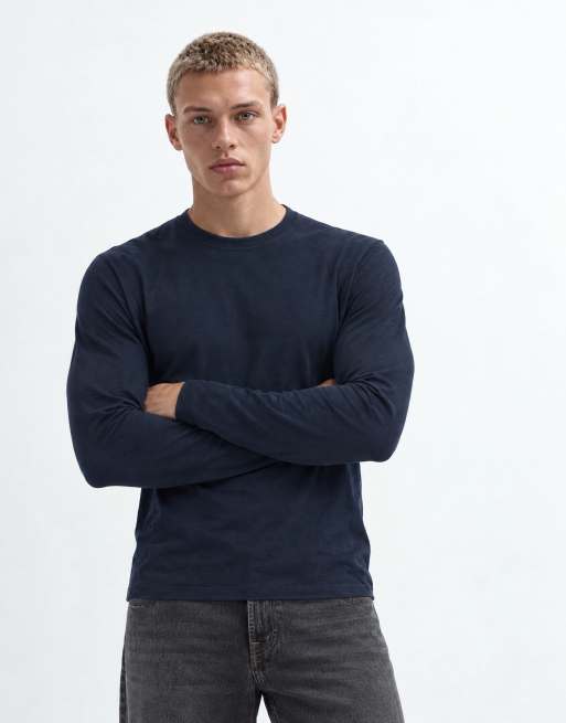 ASOS DESIGN Essentials long sleeve t-shirt in navy , 9 of 10
