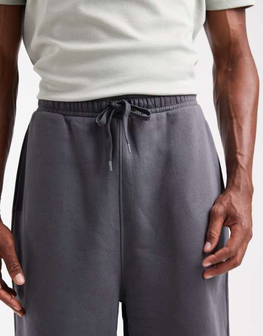 ASOS DESIGN essentials loose fit trackies in asphalt, 4 of 5