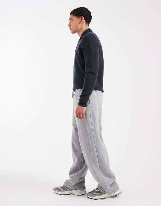 ASOS DESIGN essentials loose fit trackies in grey marl, 3 of 5