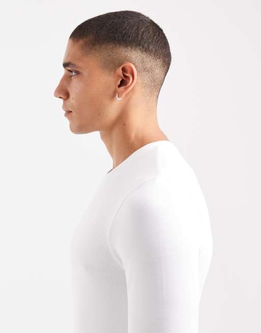 ASOS DESIGN - Essentials - Lot de 2 t-shirts moulants à manches longues - Noir et blanc , 4 de 5