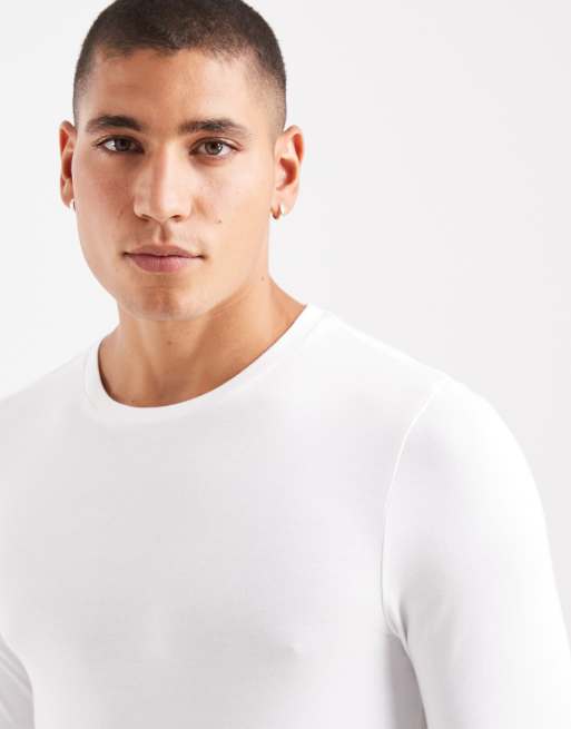 ASOS DESIGN - Essentials - Lot de 2 t-shirts moulants à manches longues - Noir et blanc , 5 de 5