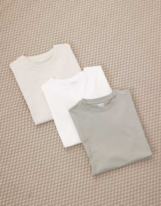 ASOS DESIGN - Essentials - Lot de 3 t-shirts coupe classique - Multicolore