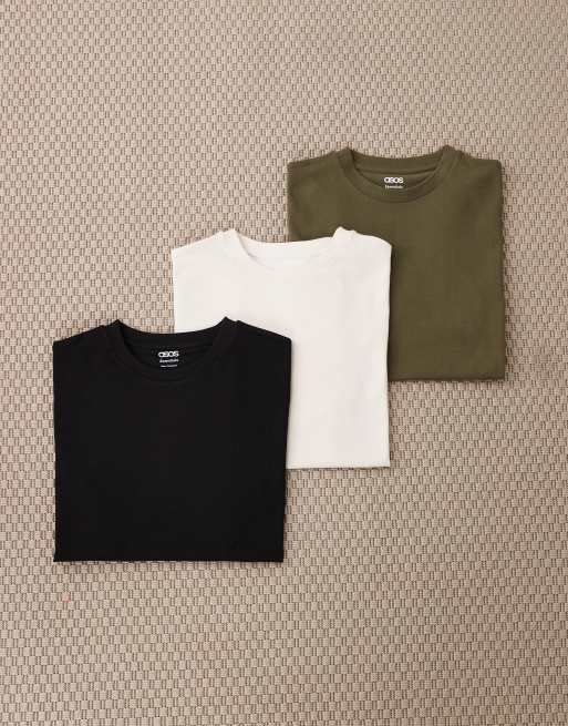 ASOS DESIGN - Essentials - Lot de 3 t-shirts coupe classique - Multicolore