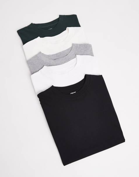 ASOS DESIGN - Essentials - Lot de 5 t-shirts oversize - Multicolore - view 1