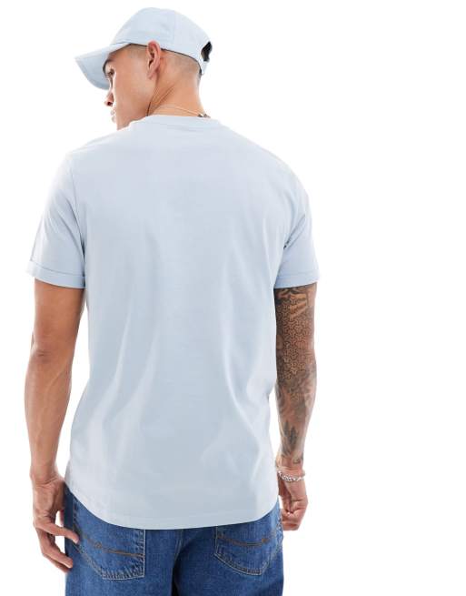 ASOS DESIGN - Essentials - Lyseblå T-shirt med rund hals og oprullede ærmer , 2 af 4