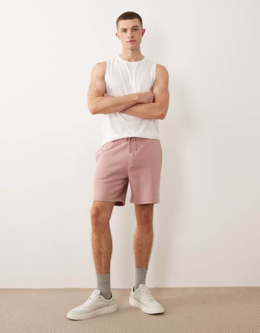ASOS DESIGN - Essentials - Lyserøde mellemlange slim-jerseyshorts, 4 af 5