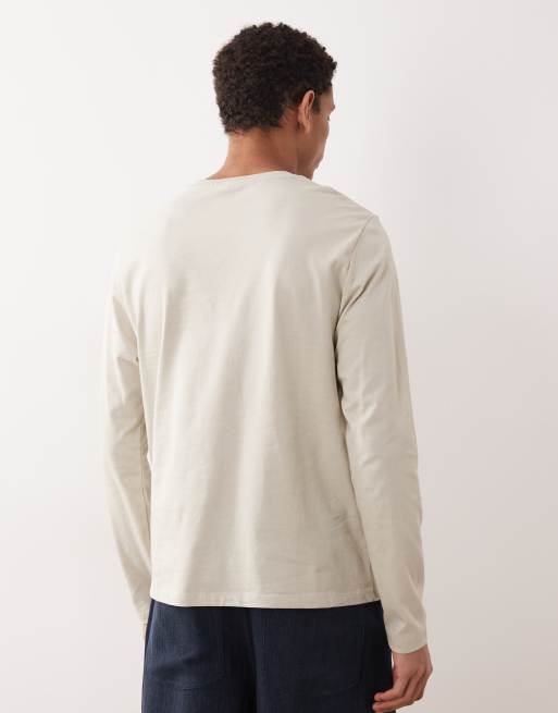 ASOS DESIGN - Essentials - Maglietta a maniche lunghe vestibilità classica color pietra, 3 di 5