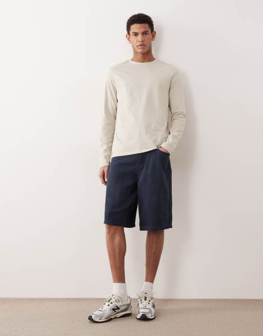ASOS DESIGN - Essentials - Maglietta a maniche lunghe vestibilità classica color pietra, 5 di 5