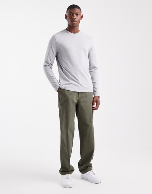 ASOS DESIGN - Essentials - Maglietta a maniche lunghe vestibilità classica grigio mélange, 2 di 5
