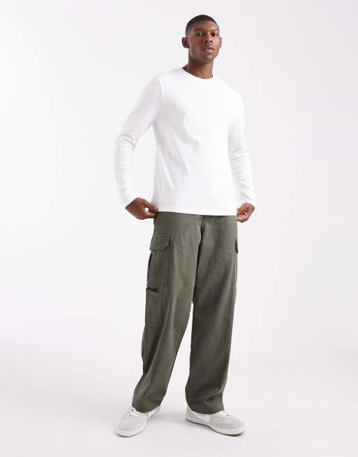 ASOS DESIGN - Essentials - Maglietta vestibilità classica a maniche lunghe bianca, 2 di 5