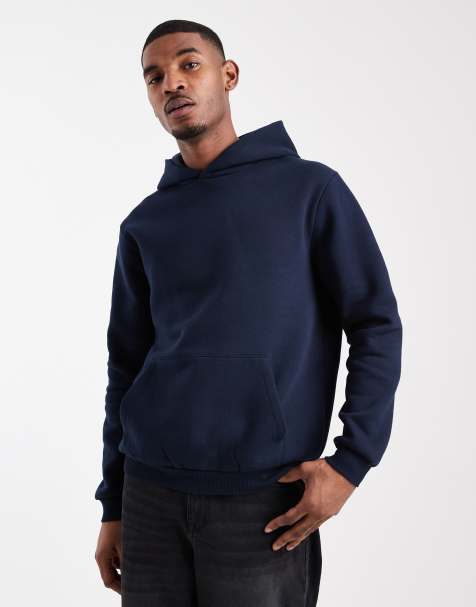 ASOS DESIGN - Essentials - Marineblå hættetrøje - view 1