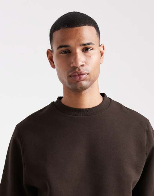 ASOS DESIGN – Essentials – Mörkbrun sweatshirt i oversize, 5 av 5