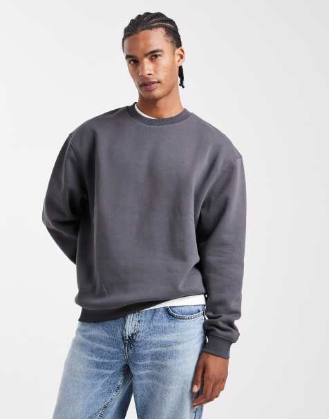 ASOS DESIGN – Essentials – Mörkgrå, avslappnad sweatshirt - view 1