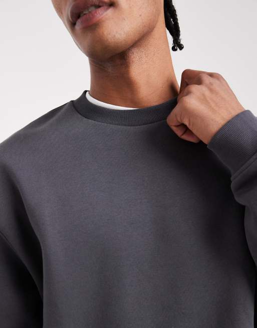 ASOS DESIGN – Essentials – Mörkgrå, avslappnad sweatshirt , 4 av 5