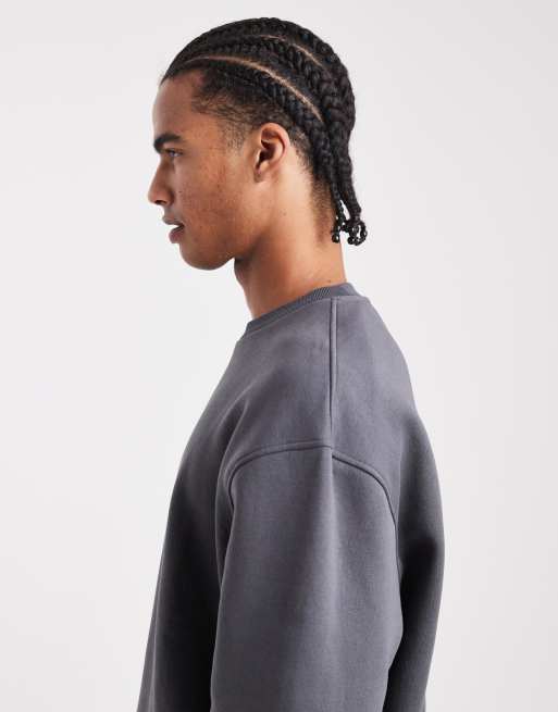 ASOS DESIGN – Essentials – Mörkgrå, avslappnad sweatshirt , 5 av 5