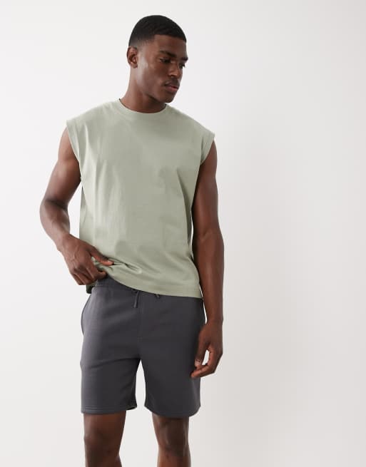 ASOS DESIGN – Essentials – Mörkgrå, halvlånga jersey-shorts med smal passform, 3 av 5