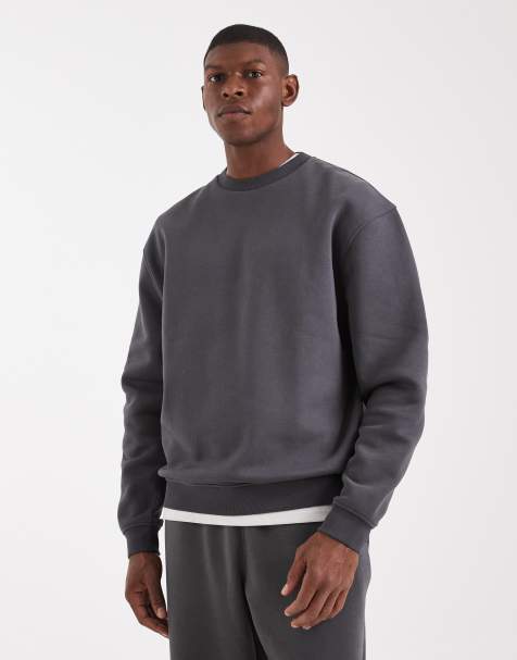 ASOS DESIGN – Essentials – Mörkgrå sweatshirt - view 1