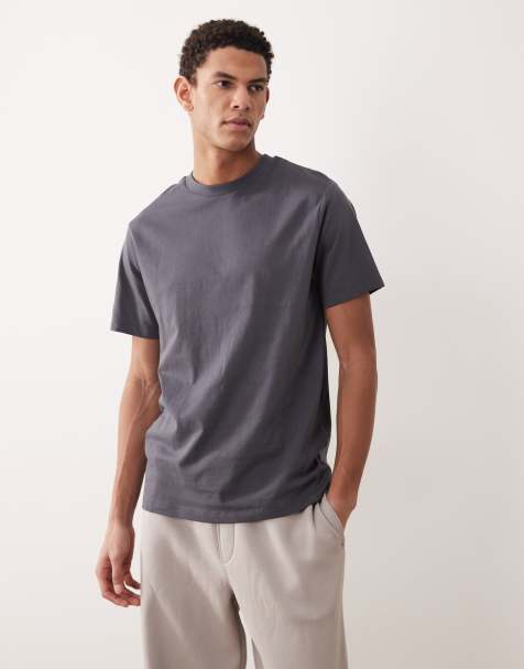 ASOS DESIGN – Essentials – Mörkgrå t-shirt med rund halsringning - view 1