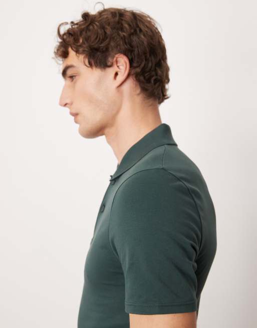 ASOS DESIGN – Essentials – Mörkgrön pikétröja i muscle fit , 4 av 5