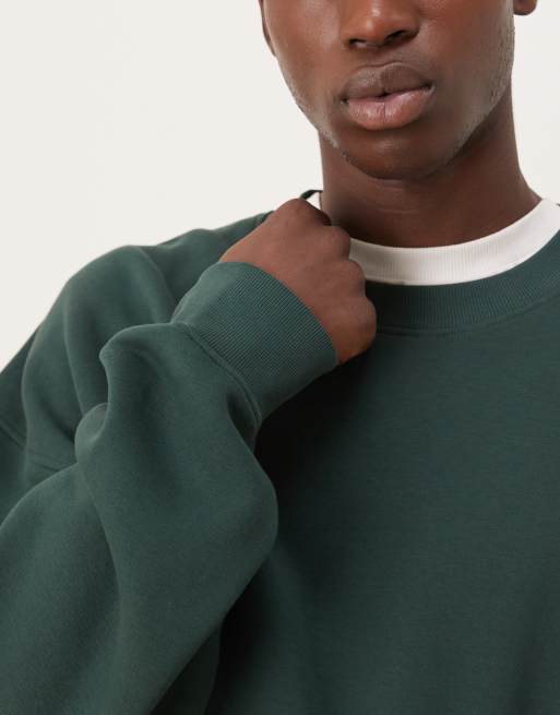 ASOS DESIGN – Essentials – Mörkgrön sweatshirt med boxig, avslappnad passform, 5 av 5