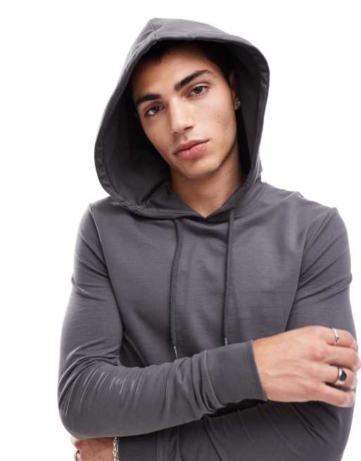 ASOS DESIGN - Essentials - Muscle fit hoodie in antracietgrijs, 3 van 4