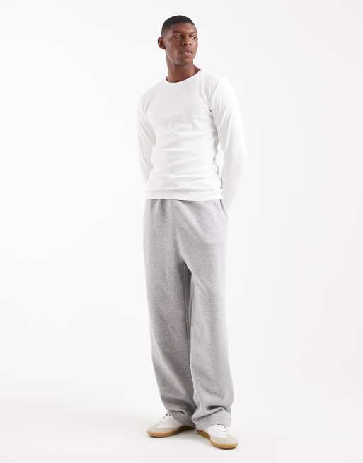 ASOS DESIGN essentials muscle fit long sleeve t-shirt in cream rib, 2 of 5