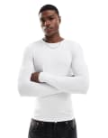 [ASOS DESIGN] ASOS DESIGN essentials muscle fit long sleeve t-shirt in white M WHITE