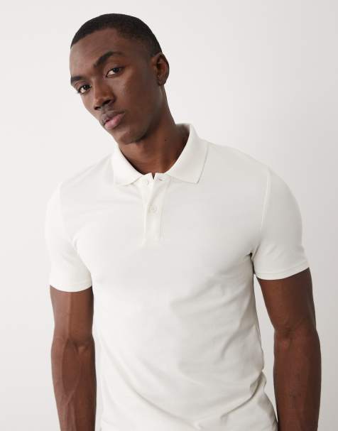 ASOS DESIGN Essentials muscle fit polo in cream pique - view 1