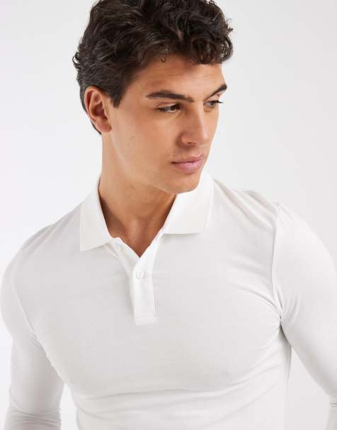 ASOS DESIGN Essentials muscle fit polo in white - view 1
